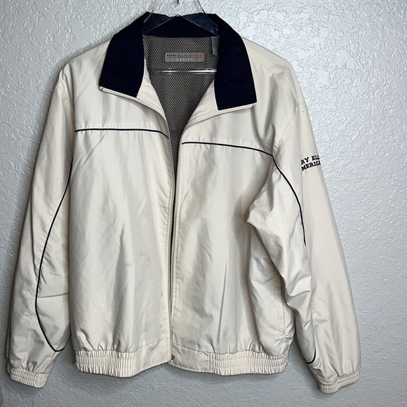 Perry Ellis American Active Cream Vintage Windbreaker/ Jacket - Picture 2 of 7